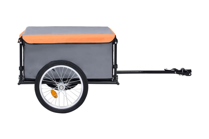 cykelanhænger grå og orange 65 kg - Grå - Cykeltilbehør