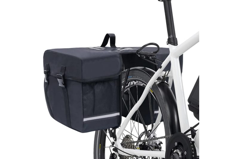 dobbelt cykeltaske til bagagebærer vandtæt 35 l sort - Sort - Cykeltilbehør