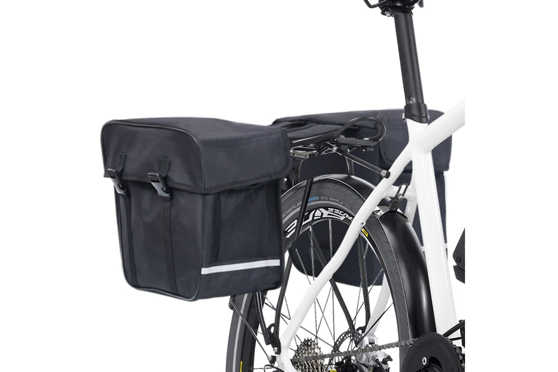 dobbelt cykeltaske til bagagebærer vandtæt 35 l sort - Sort - Sport & fritid - Friluftsliv - Cykler