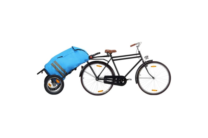 Foldbar Cykeltrailer Med Indkøbstaske Blå Og Sort - Sport & fritid - Friluftsliv - Cykler