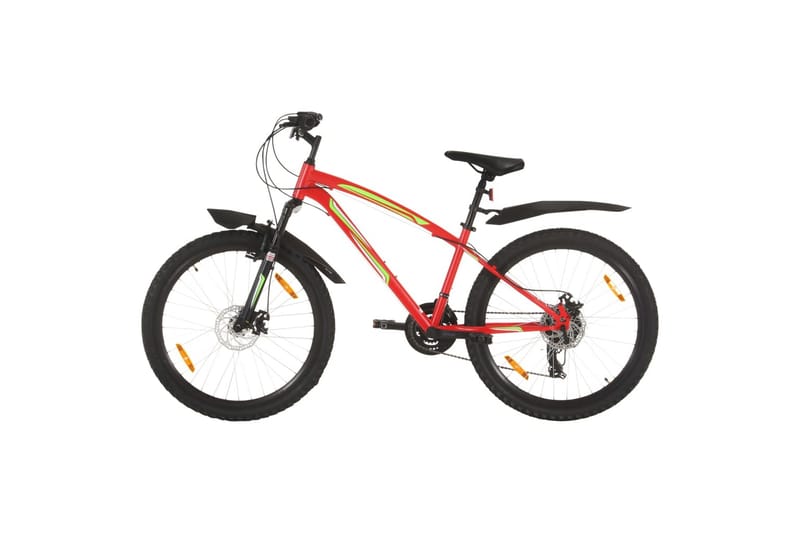 mountainbike 21 gear 26 tommer hjul 36 cm rød - Rød - Sport & fritid - Friluftsliv - Cykler