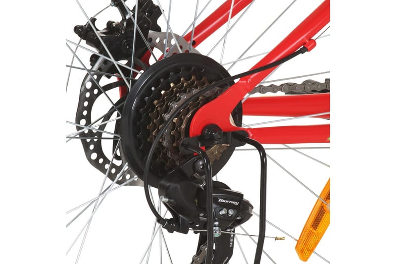 mountainbike 21 gear 26 tommer hjul 36 cm rød - Rød - Mountainbike