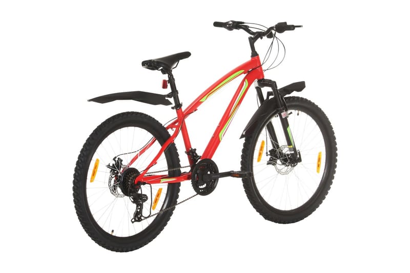 mountainbike 21 gear 26 tommer hjul 36 cm rød - Rød - Sport & fritid - Friluftsliv - Cykler