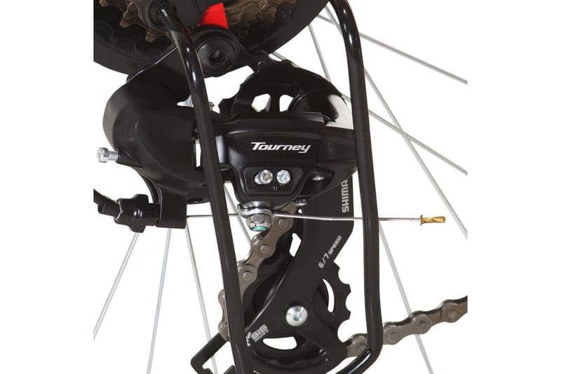 mountainbike 21 gear 26 tommer hjul 36 cm rød - Rød - Sport & fritid - Friluftsliv - Cykler