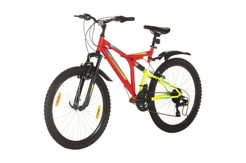 mountainbike 21 gear 26 tommer hjul 49 cm rød - Rød - Sport & fritid - Friluftsliv - Cykler