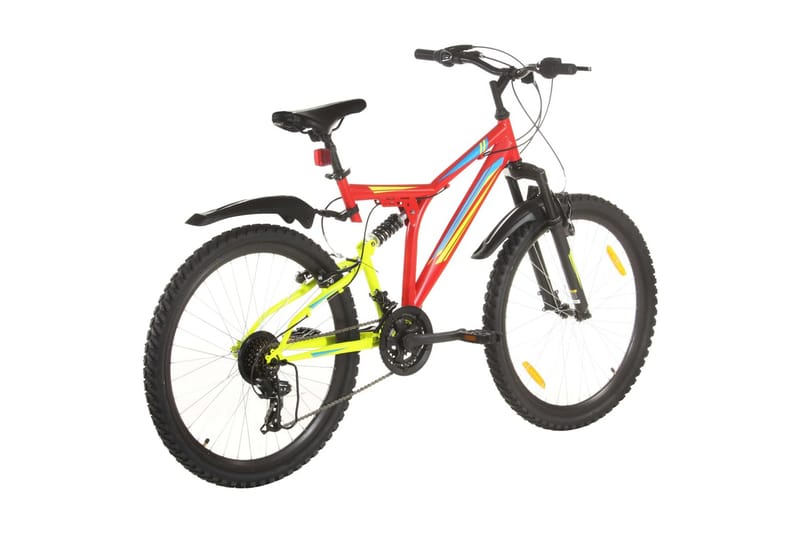 mountainbike 21 gear 26 tommer hjul 49 cm rød - Rød - Sport & fritid - Friluftsliv - Cykler