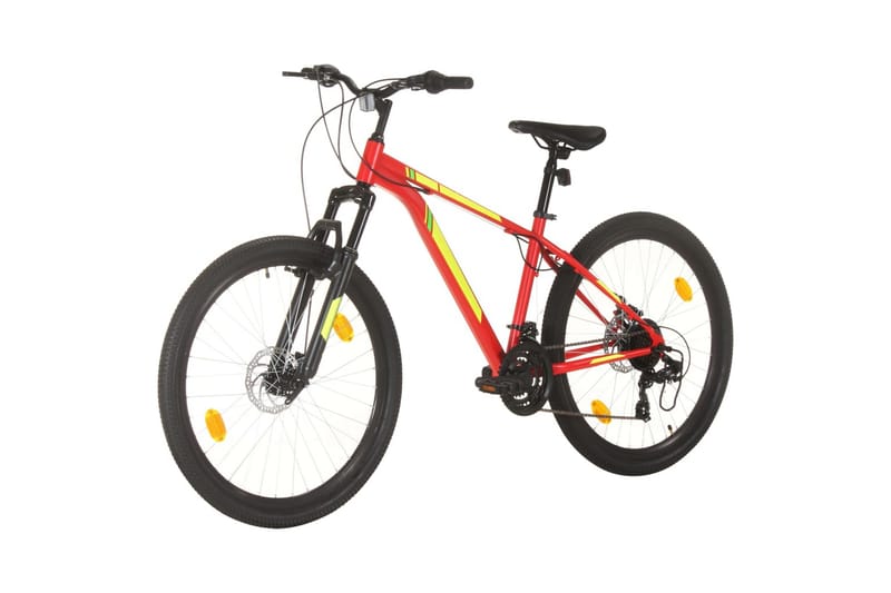 mountainbike 21 gear 27,5 tommer hjul 38 cm rød - Rød - Mountainbike