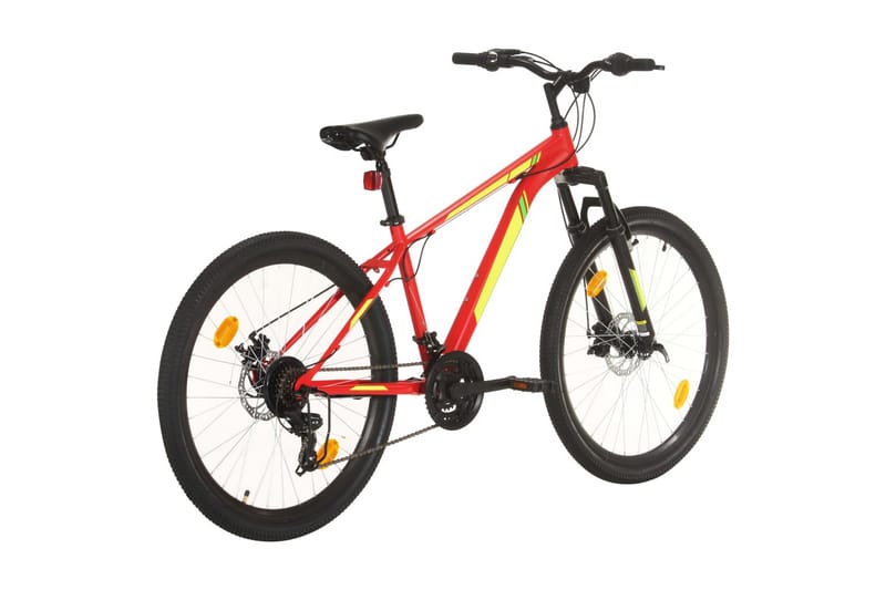 mountainbike 21 gear 27,5 tommer hjul 38 cm rød - Rød - Sport & fritid - Friluftsliv - Cykler