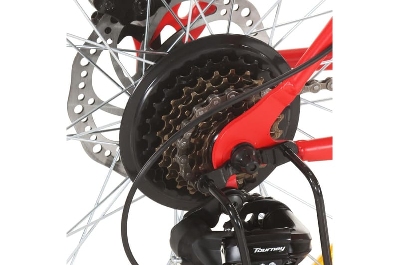 mountainbike 21 gear 27,5 tommer hjul 42 cm rød - Rød - Mountainbike