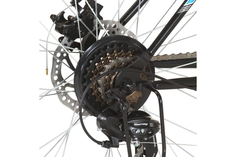 mountainbike 21 gear 29 tommer hjul 48 cm stel sort - Sort - Mountainbike