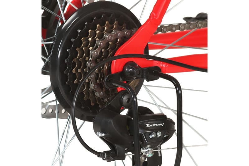 mountainbike 21 gear 29 tommer hjul 53 cm stel rød - Rød - Sport & fritid - Friluftsliv - Cykler