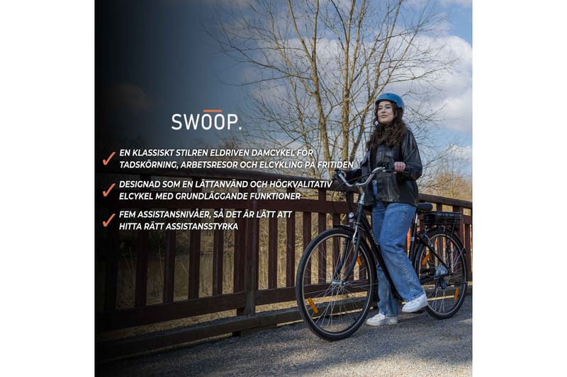 Swoop Elcykel Classic, Dame 28 - Sort - Sport & fritid - Friluftsliv - Cykler