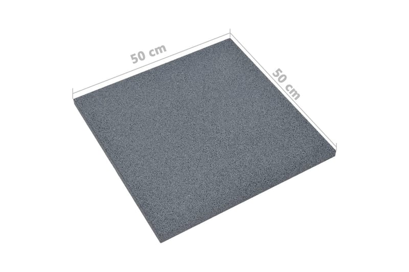 faldfliser 12 stk. 50x50x3 cm gummi grå - Grå - Fitnessgulv & klikgulv