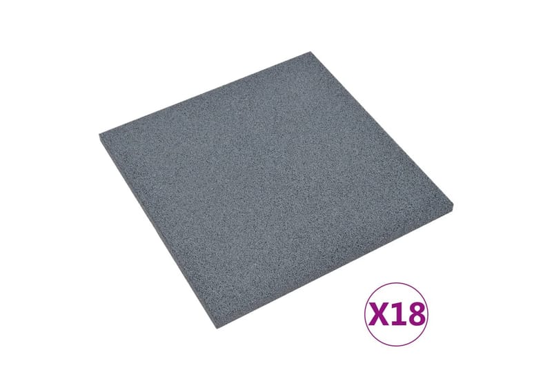 faldfliser 18 stk. 50x50x3 cm gummi grå - Grå - Sport & fritid - Hjemmetræning - Træningsredskaber - Fitnessgulv & klikgulv
