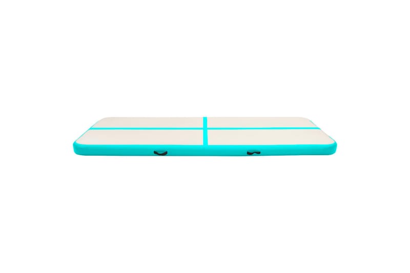 oppustelig gymnastikmåtte m. pumpe 500x100x15 cm PVC grøn - Grøn - Sport & fritid - Hjemmetræning - Træningsredskaber - Fitnessgulv & klikgulv