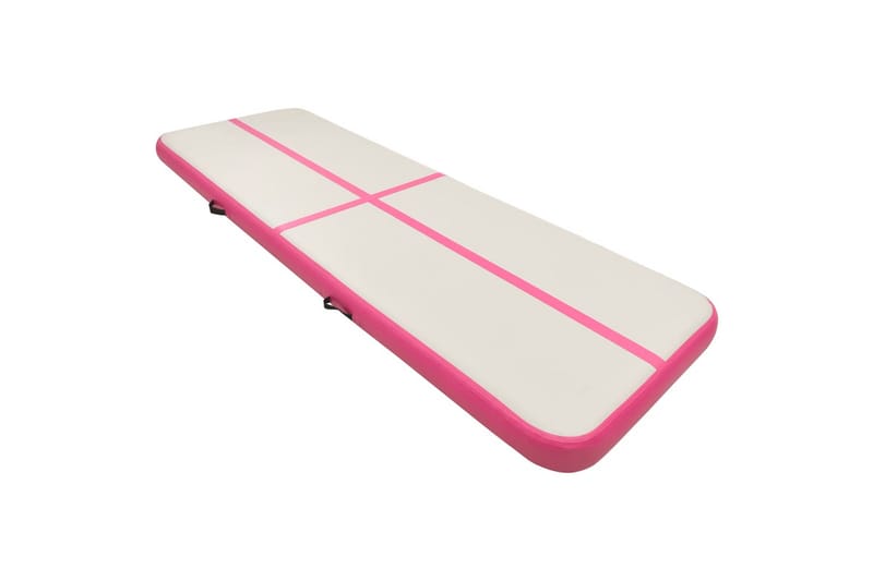 oppustelig gymnastikmåtte m. pumpe 500x100x15 cm PVC lyserød - Lyserød - Sport & fritid - Hjemmetræning - Træningsredskaber - Fitnessgulv & klikgulv
