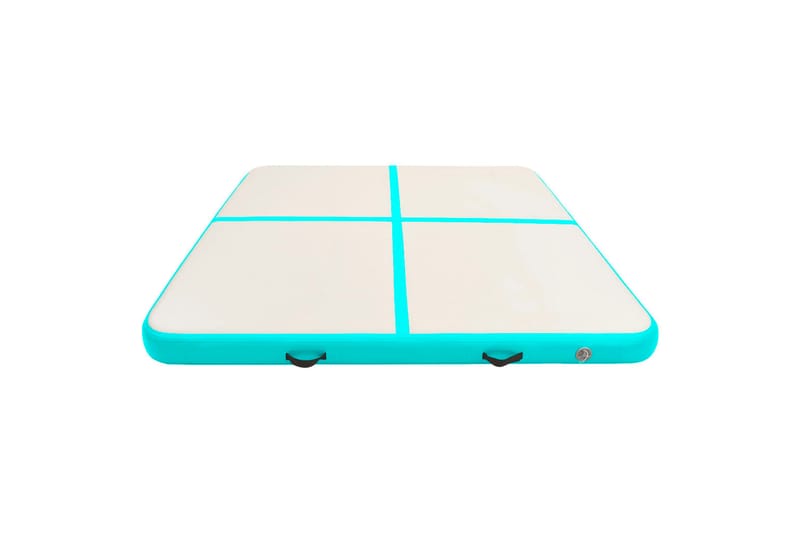 oppustelig gymnastikmåtte m. pumpe 200x200x15 cm PVC grøn - Grøn - Sport & fritid - Hjemmetræning - Træningsredskaber - Fitnessgulv & klikgulv