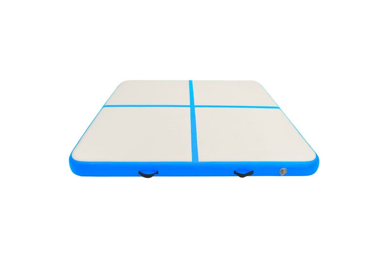 oppustelig gymnastikmåtte m. pumpe 200x200x15 cm PVC blå - Blå - Fitnessgulv & klikgulv