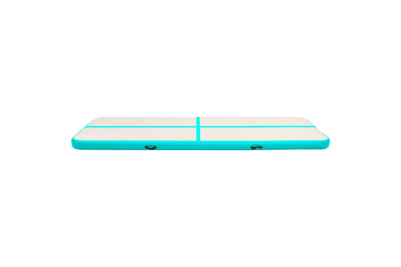 oppustelig gymnastikmåtte m. pumpe 600x100x15 cm PVC grøn - Grøn - Sport & fritid - Hjemmetræning - Træningsredskaber - Fitnessgulv & klikgulv