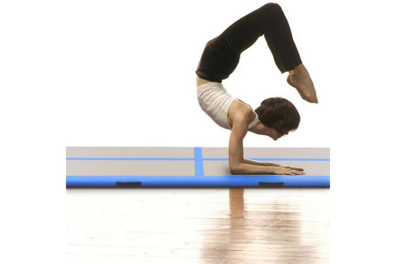 oppustelig gymnastikmåtte med pumpe 300 x 100 x 10 cm PVC - Fitnessgulv & klikgulv