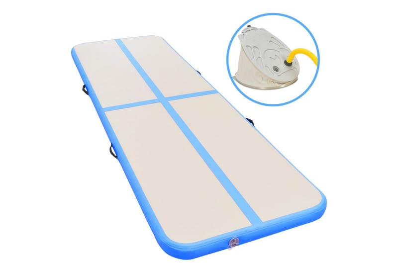 oppustelig gymnastikmåtte med pumpe 700 x 100 x 10 cm PVC - Sport & fritid - Hjemmetræning - Træningsredskaber - Fitnessgulv & klikgulv