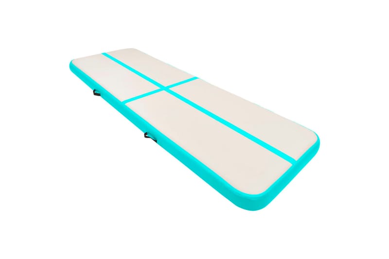 oppustelig gymnastikmåtte med pumpe 300x100x20 cm PVC grøn - Grøn - Fitnessgulv & klikgulv