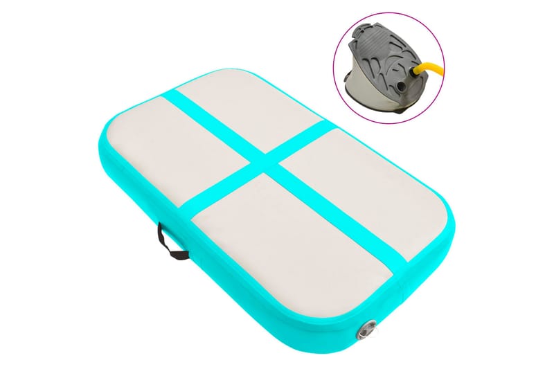 Oppustelig Gymnastikmåtte Med Pumpe 60X100X15 cm Pvc Grøn - Grøn - Sport & fritid - Hjemmetræning - Træningsredskaber - Fitnessgulv & klikgulv