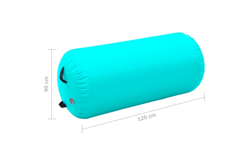 oppustelig gymnastikrulle med pumpe 120x90 cm PVC grøn - Grøn - Sport & fritid - Hjemmetræning - Træningsredskaber - Fitnessgulv & klikgulv
