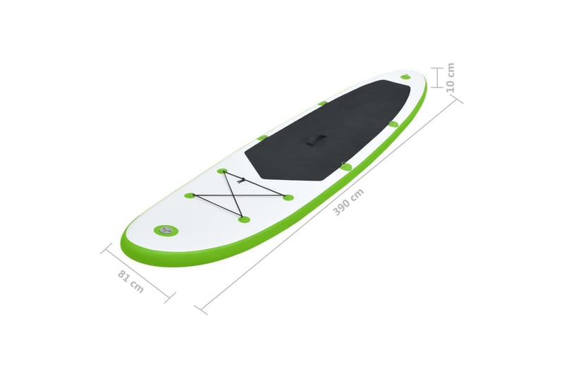 oppusteligt paddleboard grøn og hvid - Grøn - Sport & fritid - Hjemmetræning - Træningsredskaber - Fitnessgulv & klikgulv