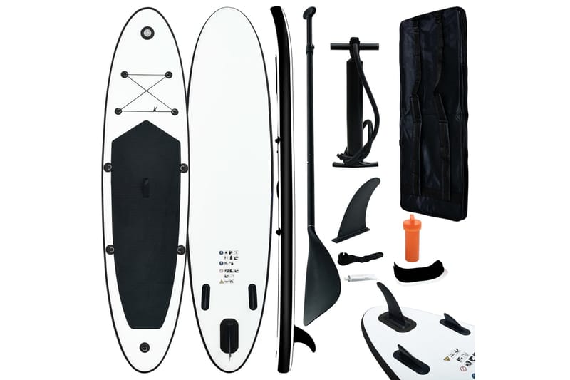 Oppusteligt Paddleboardsæt Sort og Hvid - Sort - Sport & fritid - Hjemmetræning - Træningsredskaber - Fitnessgulv & klikgulv