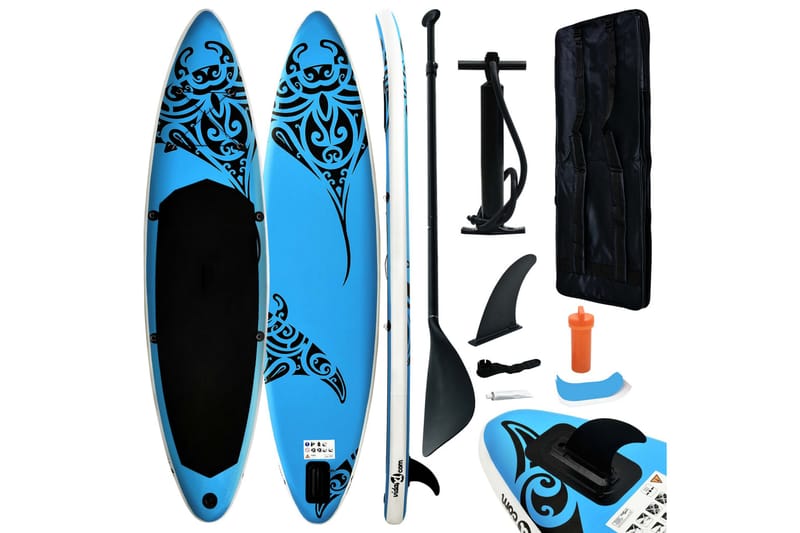 oppusteligt paddleboardsæt 320x76x15 cm blå - Blå - Sport & fritid - Hjemmetræning - Træningsredskaber - Fitnessgulv & klikgulv