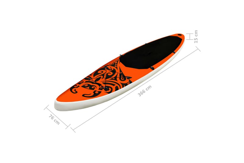 oppusteligt paddleboardsæt 366x76x15 orange - Orange - Sport & fritid - Hjemmetræning - Træningsredskaber - Fitnessgulv & klikgulv