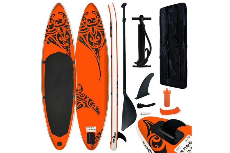 oppusteligt paddleboardsæt 366x76x15 orange - Orange - Sport & fritid - Hjemmetræning - Træningsredskaber - Fitnessgulv & klikgulv