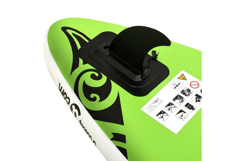 oppusteligt paddleboardsæt 366x76x15 cm grøn - Grøn - Sport & fritid - Hjemmetræning - Træningsredskaber - Fitnessgulv & klikgulv