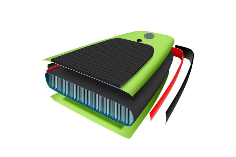oppusteligt paddleboardsæt 366x76x15 cm grøn - Grøn - Sport & fritid - Hjemmetræning - Træningsredskaber - Fitnessgulv & klikgulv