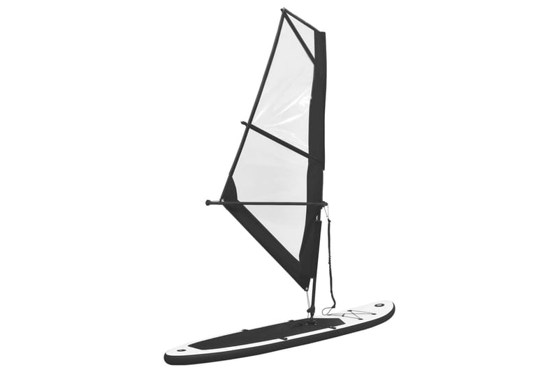 oppusteligt paddleboard med sejlsæt sort og hvid - Sort - Sport & fritid - Hjemmetræning - Træningsredskaber - Fitnessgulv & klikgulv
