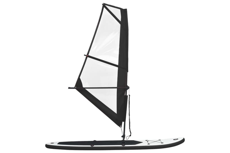 oppusteligt paddleboard med sejlsæt sort og hvid - Sort - Fitnessgulv & klikgulv