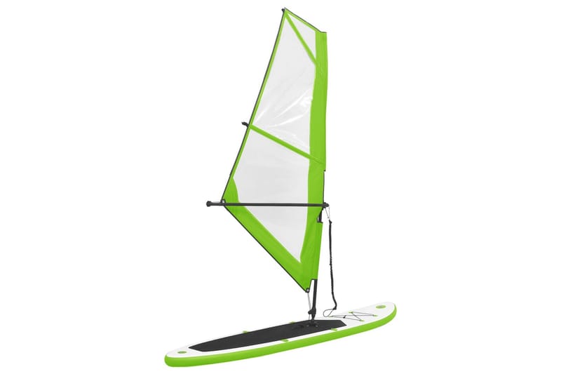 oppusteligt paddleboard med sejlsæt grøn og hvid - Grøn - Sport & fritid - Hjemmetræning - Træningsredskaber - Fitnessgulv & klikgulv