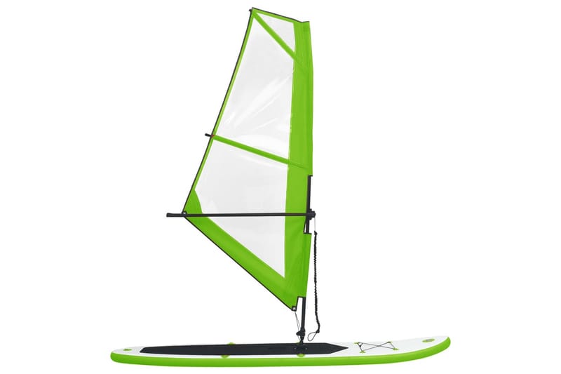 oppusteligt paddleboard med sejlsæt grøn og hvid - Grøn - Fitnessgulv & klikgulv