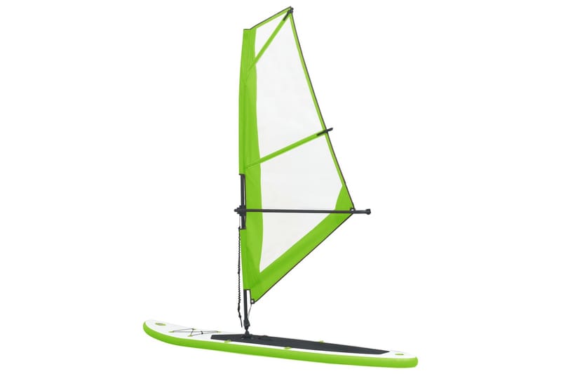 oppusteligt paddleboard med sejlsæt grøn og hvid - Grøn - Sport & fritid - Hjemmetræning - Træningsredskaber - Fitnessgulv & klikgulv