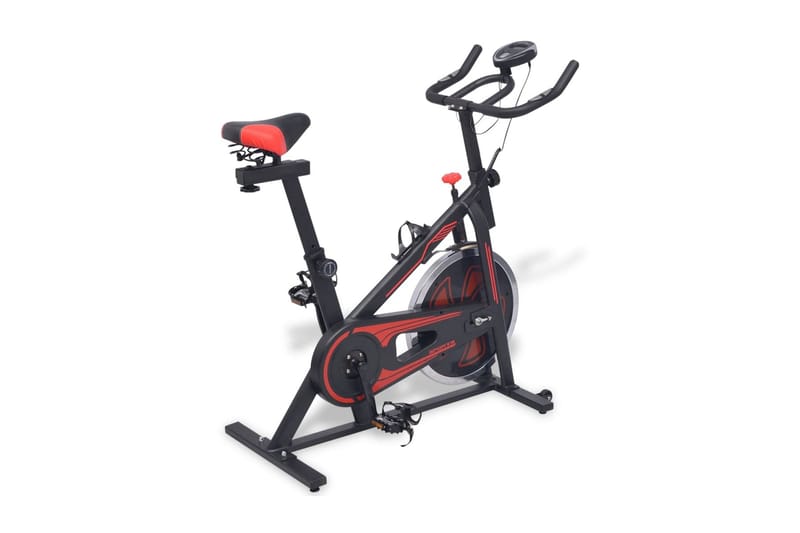 motionscykel med pulssensor sort og rød - Motionscykel & spinningcykel