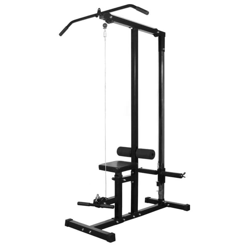 Styrketårn Med Vægtstang- Og Håndvægtsæt 60,5 Kg - Sort - Crossfit udstyr - Power rack & power tower - Multi træningsmaskine