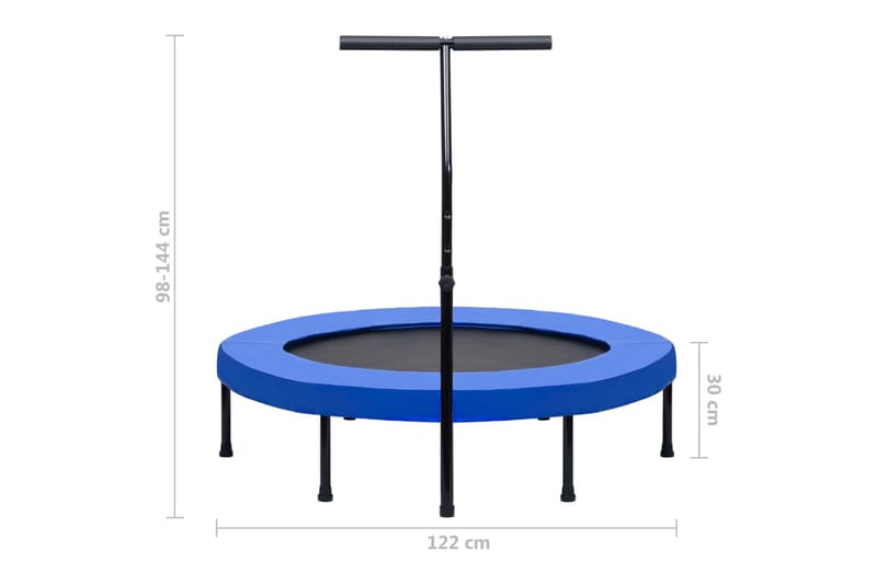 fitnesstrampolin med håndtag og sikkerhedspude 122 cm - Sport & fritid - Hjemmetræning - Udendørs træning
