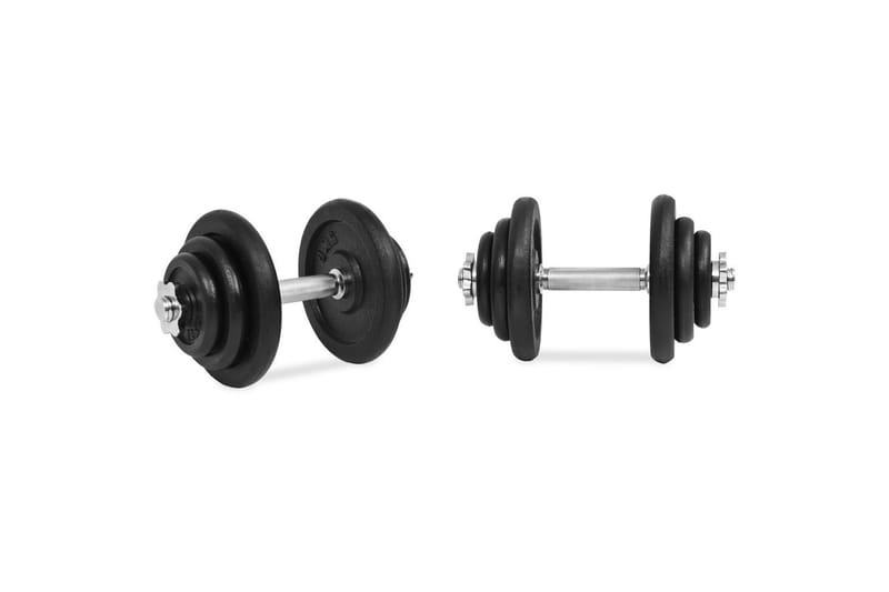 Håndvægtsæt I 18 Dele 40 Kg Støbejern - Sort - Sport & fritid - Hjemmetræning - Vægte & vægtstænger