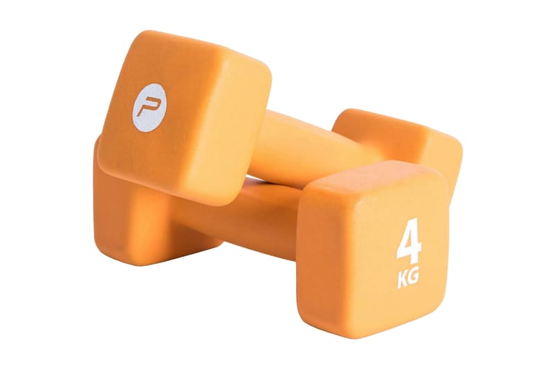 Pure2Improve håndvægtsæt 2 x 4 kg neopren orange - Orange - Crossfit udstyr - Håndvægte & håndvægtstænger