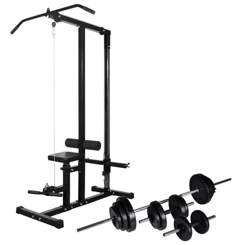 Styrketårn Med Vægtstang- Og Håndvægtsæt 30,5 Kg - Sort - Sport & fritid - Hjemmetræning - Vægte & vægtstænger