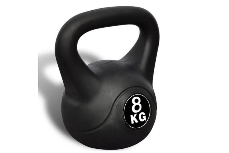 Kettlebell Plast Sag 8 Kg - Sort - Crossfit udstyr - Kettlebells