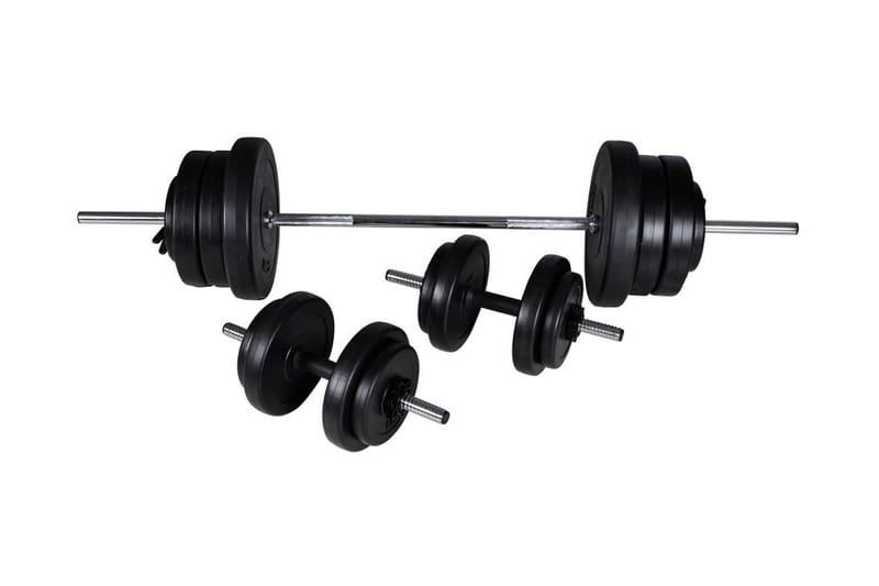 vægtstang + 2 håndvægte 60,5 kg - Crossfit udstyr - Vægtstang