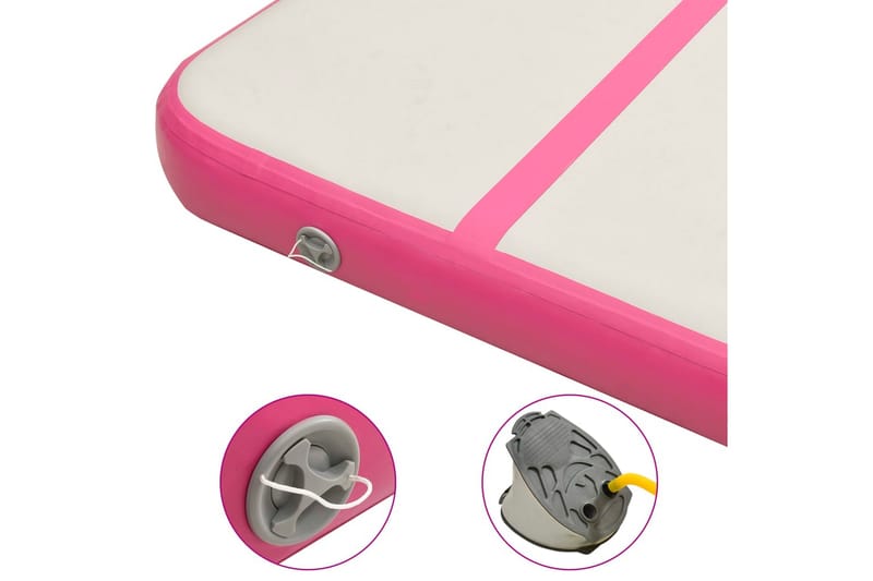 Oppustelig Gymnastikmåtte M. Pumpe 300X100X15 cm Pvc Pink - Lyserød - Sport & fritid - Hjemmetræning - Yoga