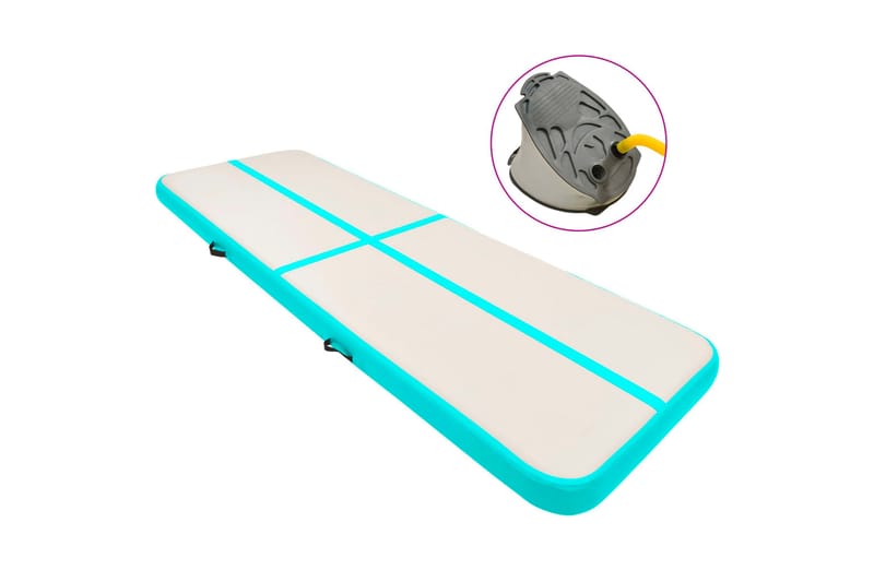 Oppustelig Gymnastikmåtte M. Pumpe 300X100X15 cm Pvc Grøn - Grøn - Sport & fritid - Hjemmetræning - Yoga